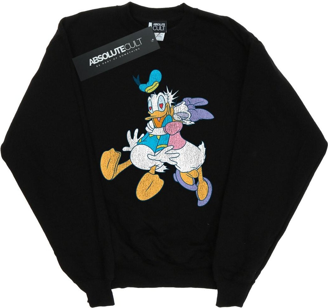 Disney - "Donald And Daisy Duck Kiss" Sweatshirt für Damen (Schwarz)