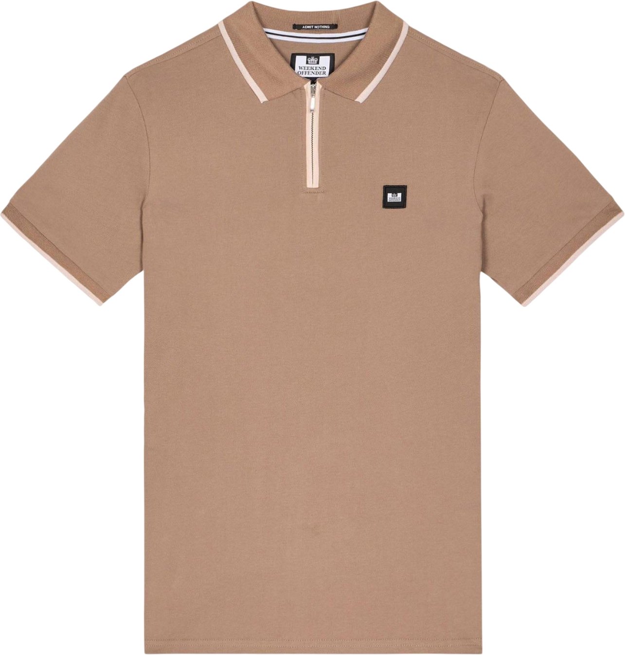 Weekend Offender - "Shore" Mit Reißverschluss Poloshirt für Herren (Braun)