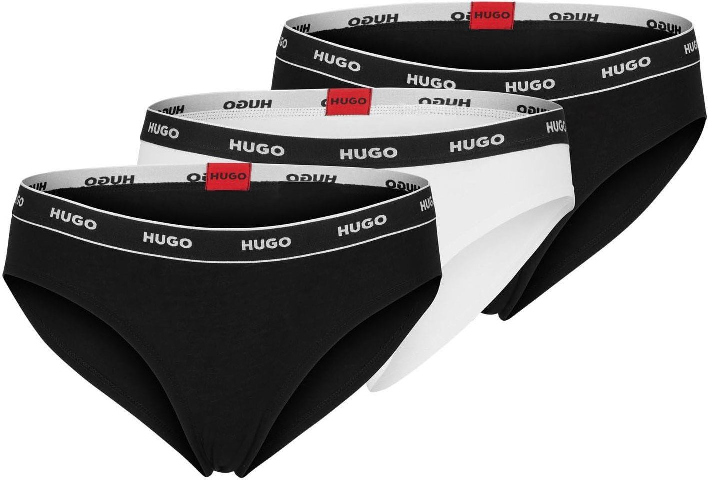 Hugo - Slips für Damen, Stretch, Baumwolle (3er-Pack) (Schwarz/Weiß)