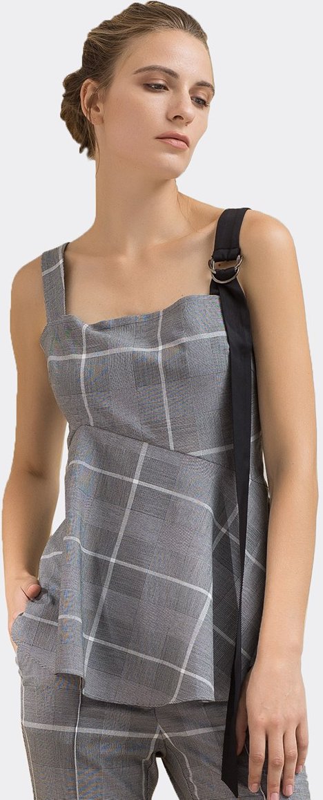 Ausgestelltes Schottenkaro-Top