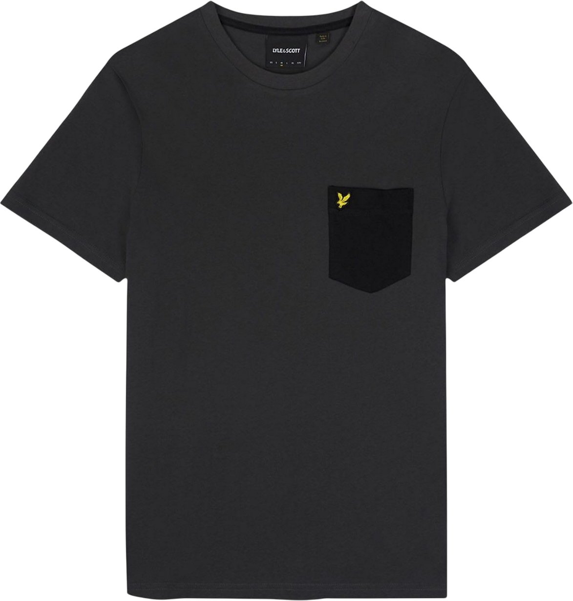 Thumbnail - Lyle & Scott - T-Shirt Kontrasttasche für Herren (Grau/Schwarz)