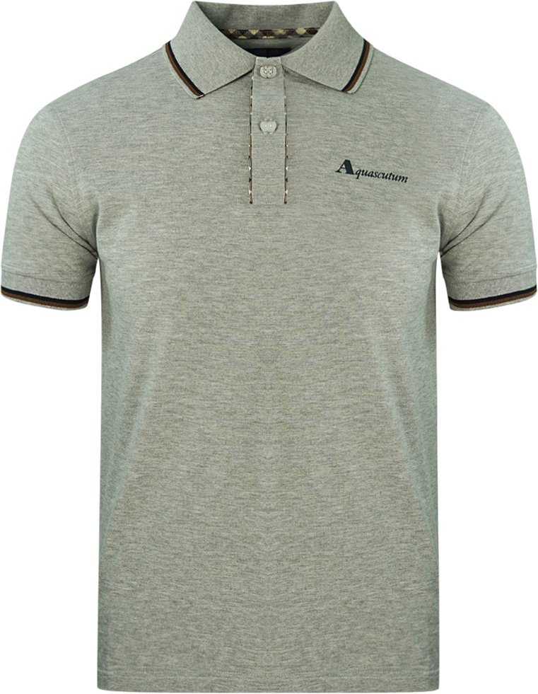 Aquascutum Poloshirt mit grauem Spitzenkragen