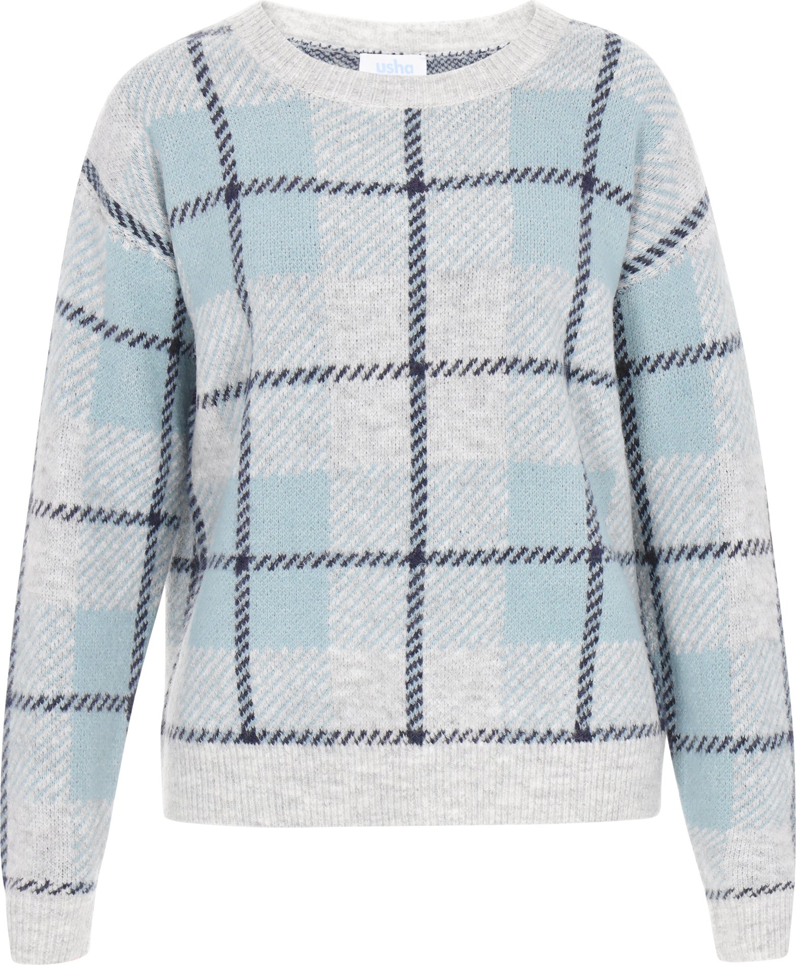 usha Pullover Frauen hellgrau hellblau marineblau