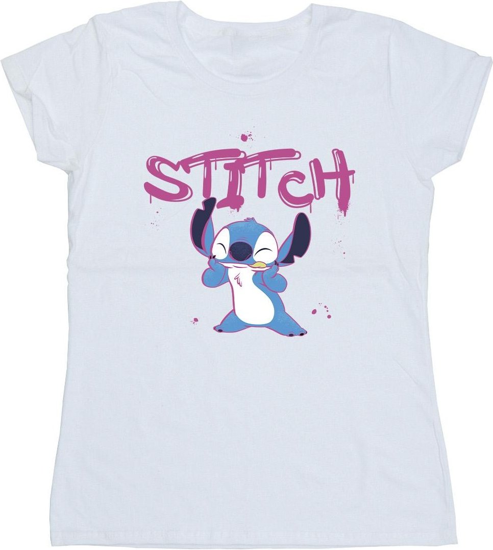 Disney - "Lilo And Stitch Graffiti" T-Shirt für Damen (Weiß)