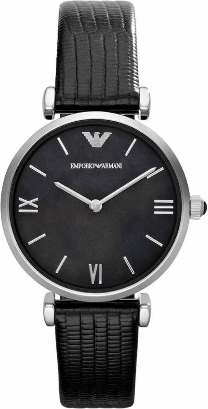 Emporio Armani Damenuhr Quartz Silber Schwarz