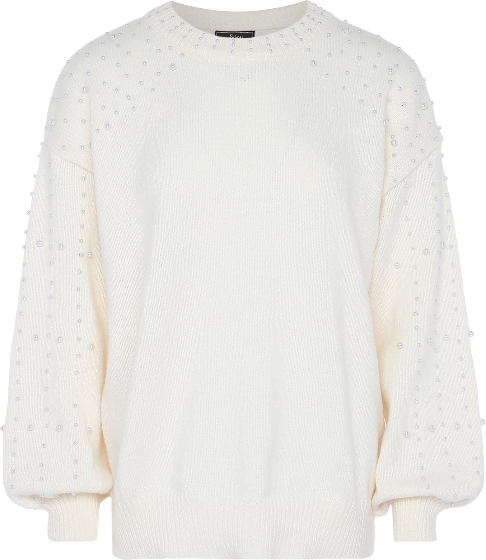 Faina Pullover mit Perlen Damen Wollweiß