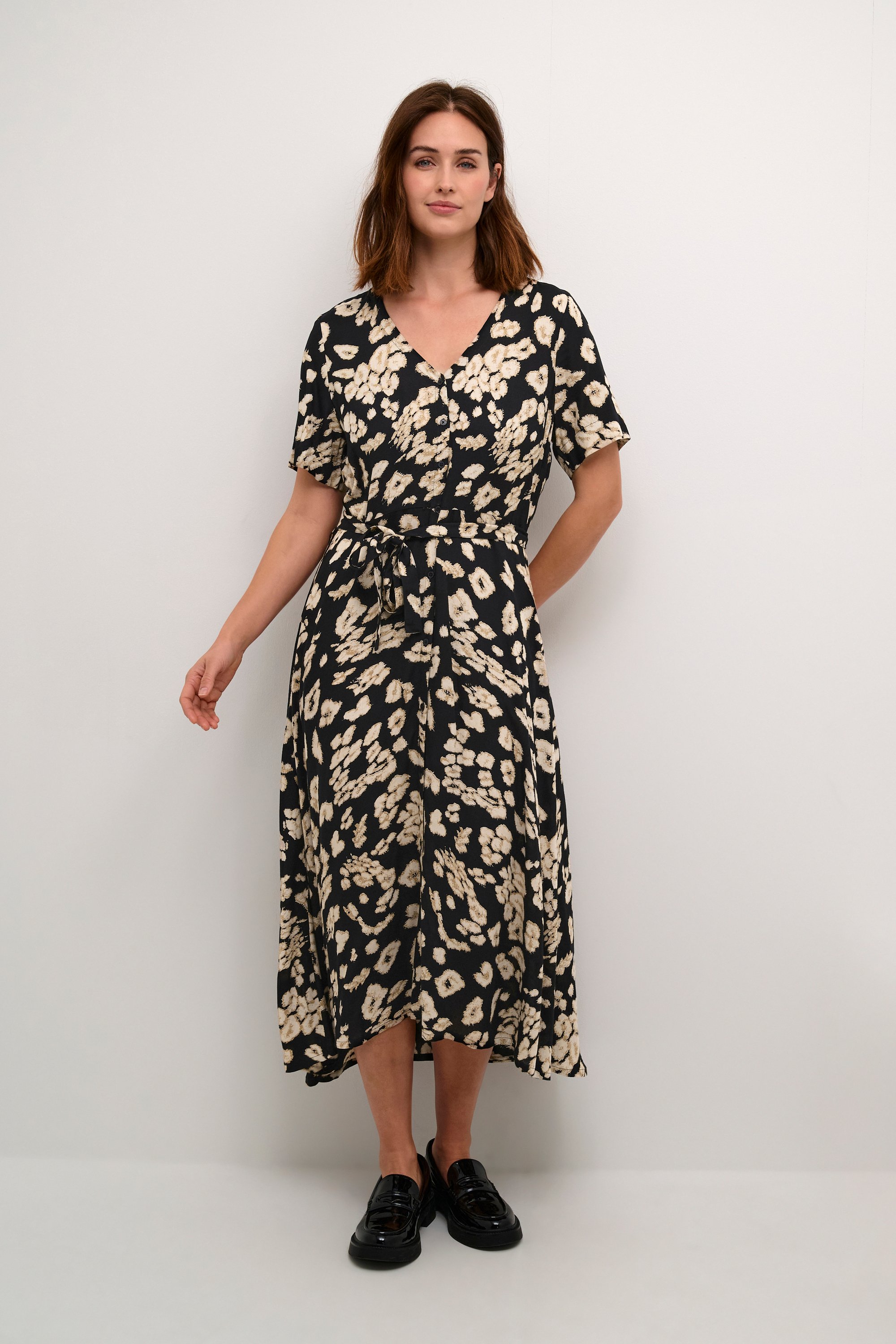 Thumbnail - Kleid A-Form Schwarz/Sand Leo Druck black multi