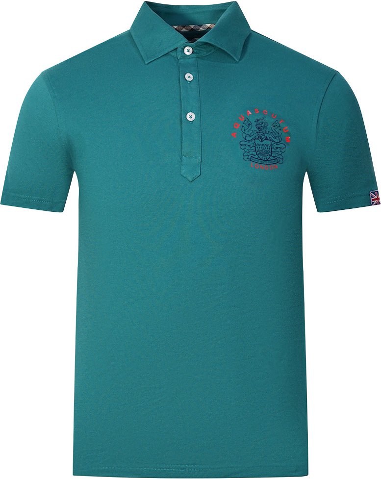 Aquascutum Aldis London Logo Grünes Poloshirt