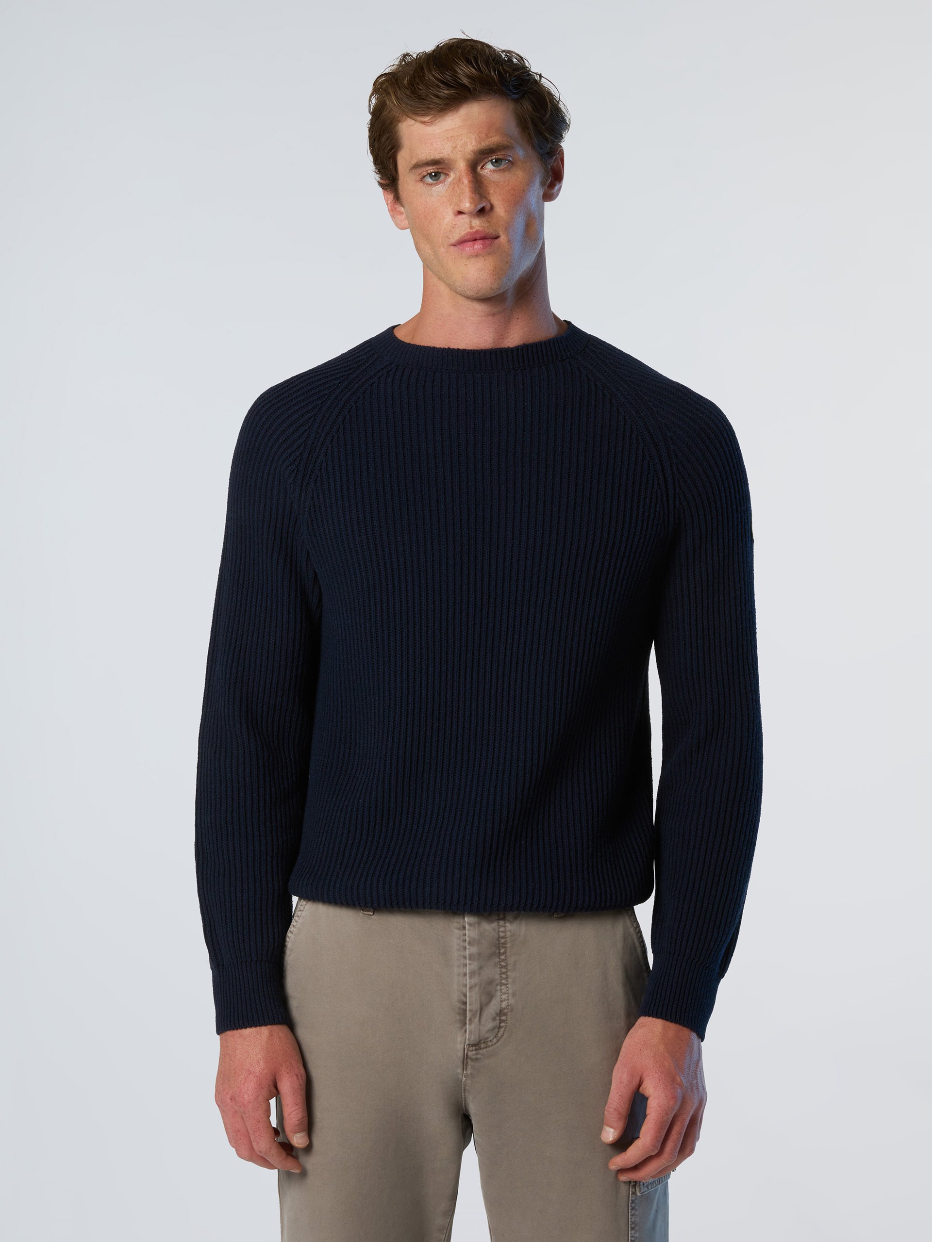 North Sails Pullover Fischerrippe mit Rundhalsausschnitt