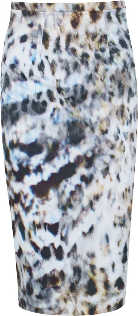 Thumbnail - Bleistiftrock aus elastischem Gabardine mit Leopardenmuster