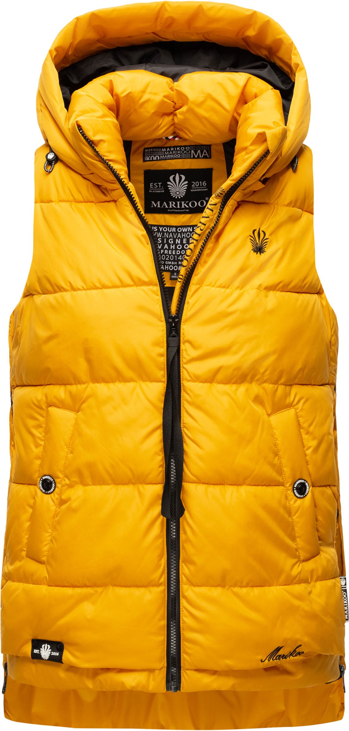 Marikoo Damen Steppweste – Zarinaa, leicht mit abnehmbarer Kapuze