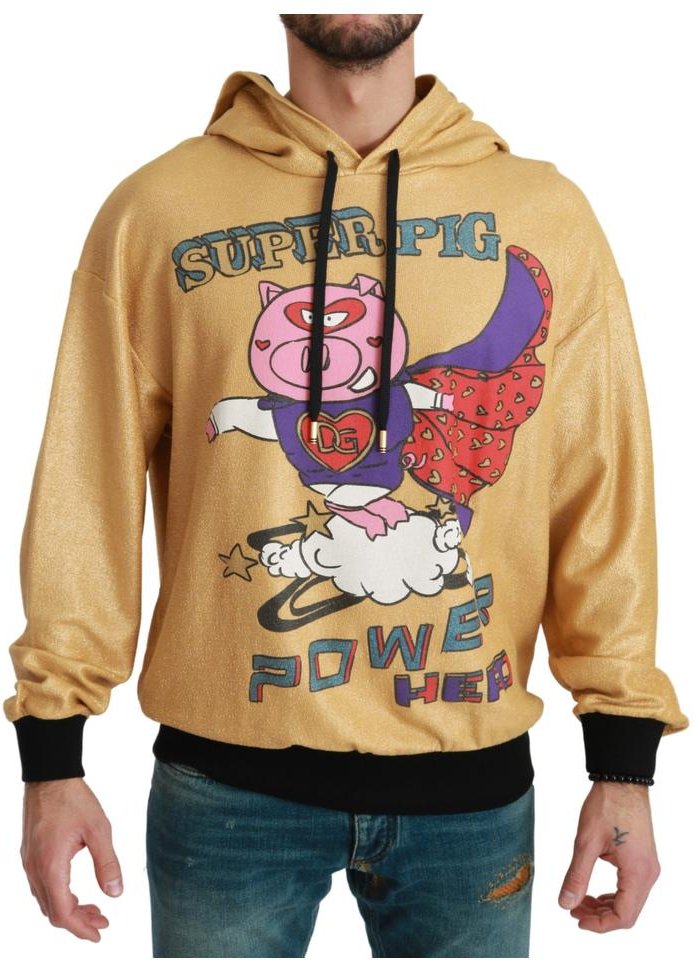 Dolce & Gabbana Herren Exquisite Gold Kapuzenpullover aus Baumwolle