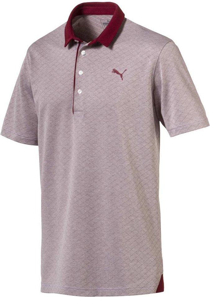 Puma Diamond Jaquard Burgund Performance Fit Herren Golf Polo -Hemd 576125 03