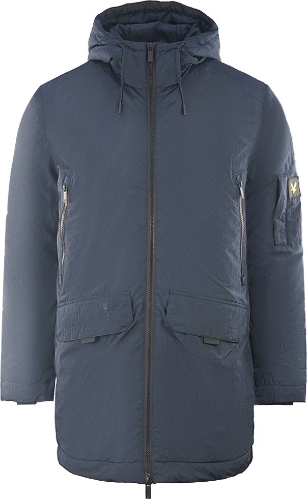 Lyle & Scott Marineblaue Parka-Jacke mit Reißverschluss