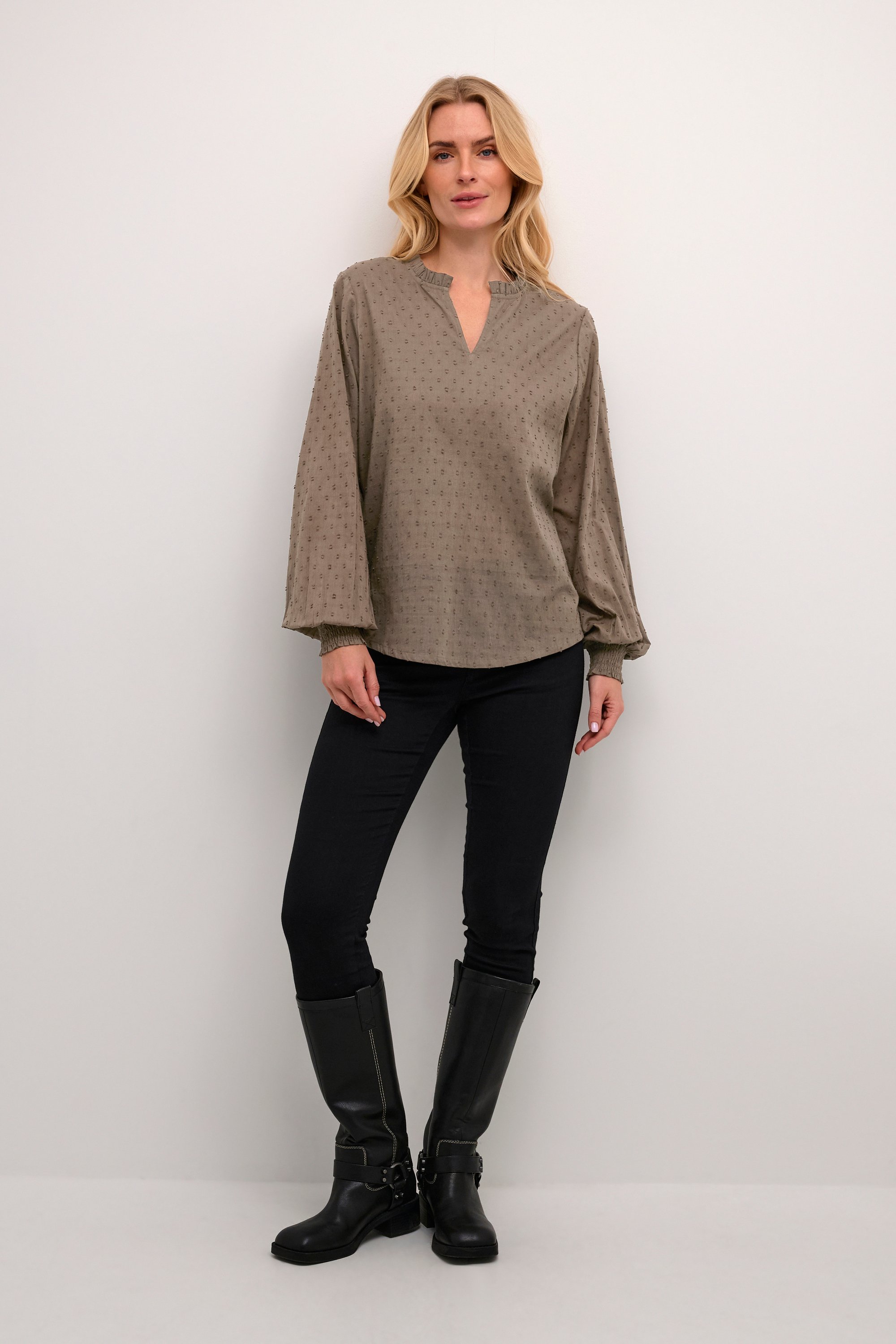 Langarm-Bluse Regular fit Major Brown CC brown