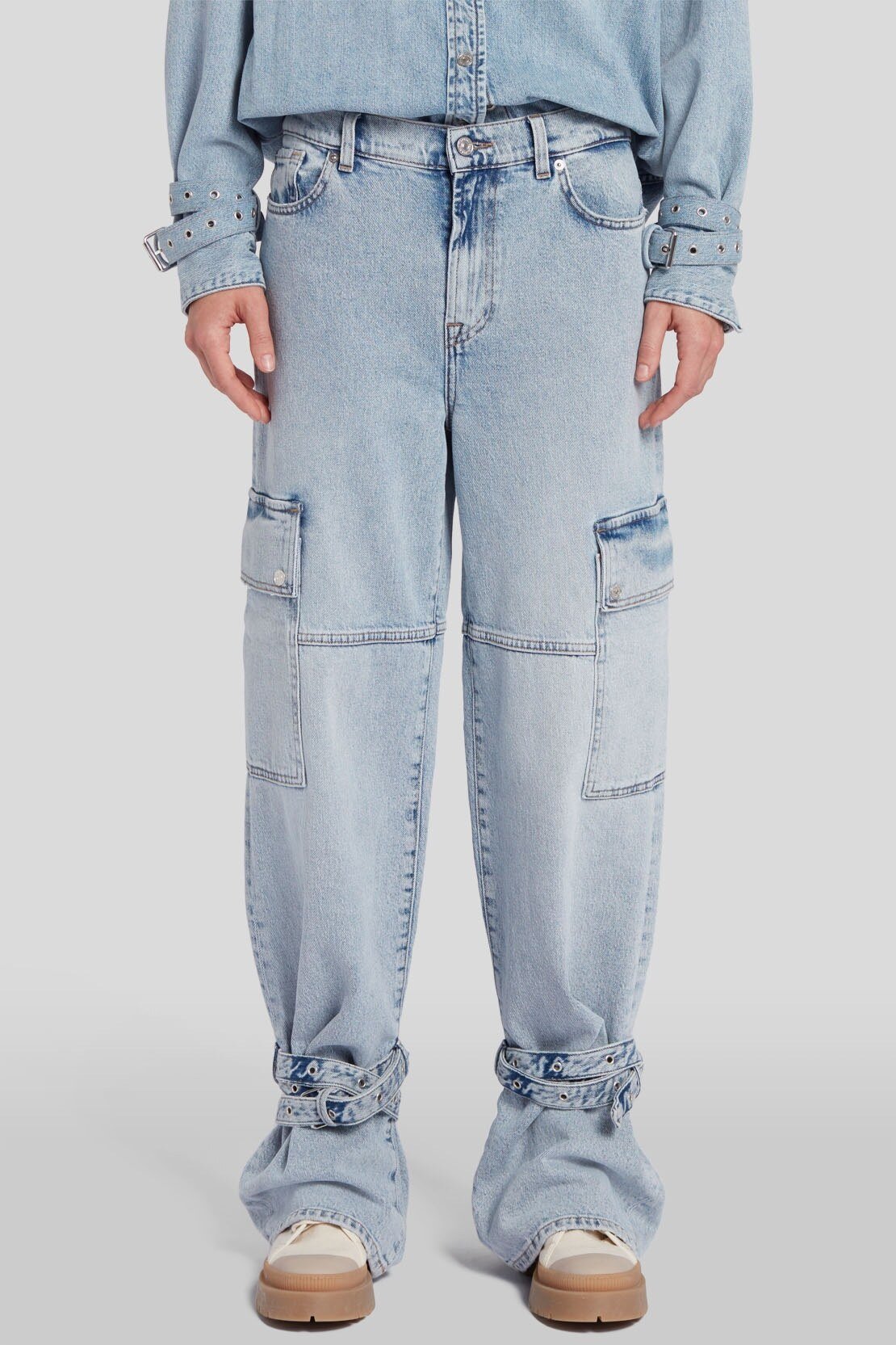 Damen Jeans The Belted Cargo Wide Leg Fit