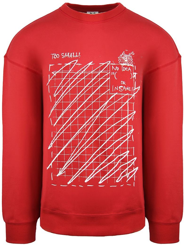 Puma x Michael Lau Long Sleeve Crew Hals Red Mens Graphic Sweatshirt 530351 22