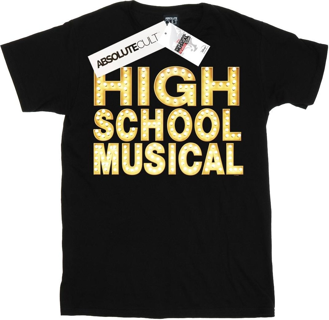 Disney - "High School Musical The Musical Lights Logo" T-Shirt für Mädchen (Schwarz)