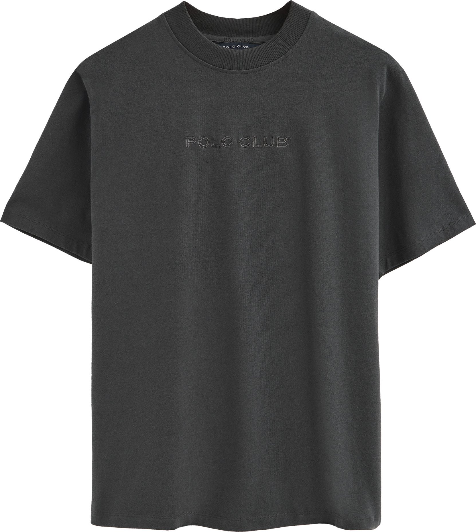 T-Shirt JK dunkelgrau mit Polo Club-Logo in Kontrastfarbe