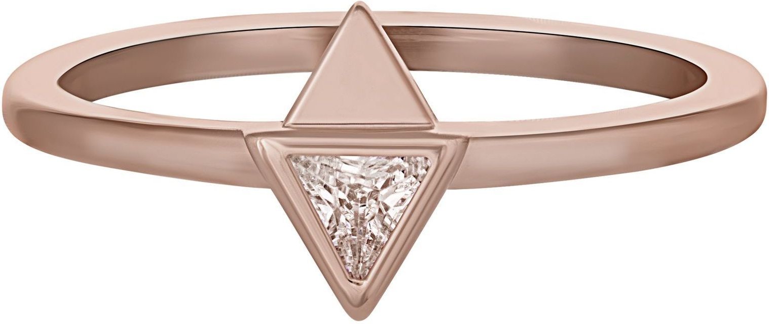 cai Ring 925 Silber rosévergoldet mit Zirkonia Dreieck