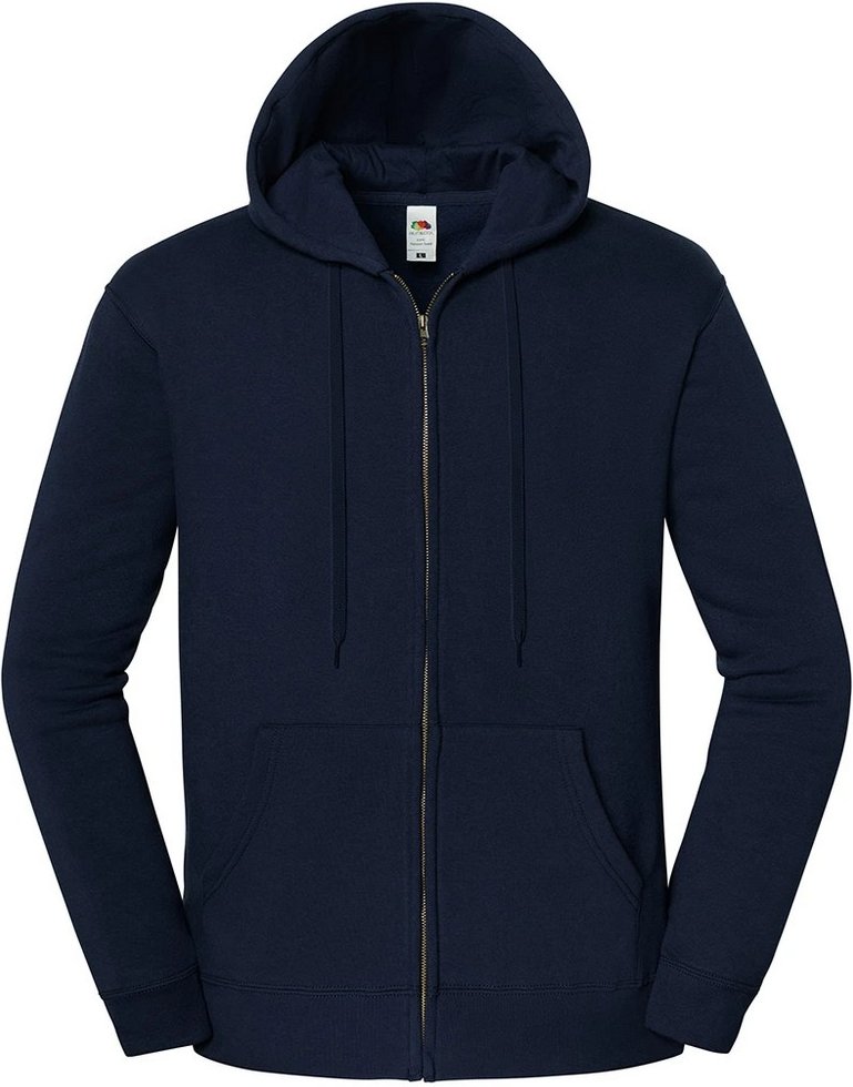 Fruit of the Loom - "Iconic Premium" Hoodie mit durchgehendem Reißverschluss für Herren/Damen Unisex (Marineblau)