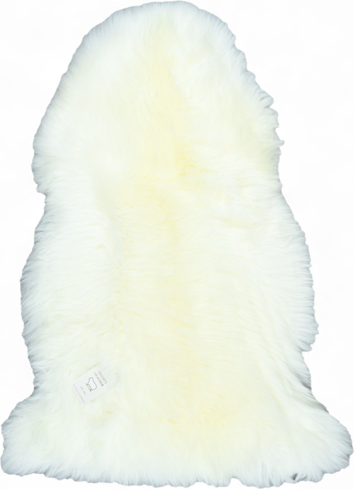 Echter elfenbeinfarbener Schaffell-Teppich, natürlich, seidig, weich und flauschig, echte Wolle