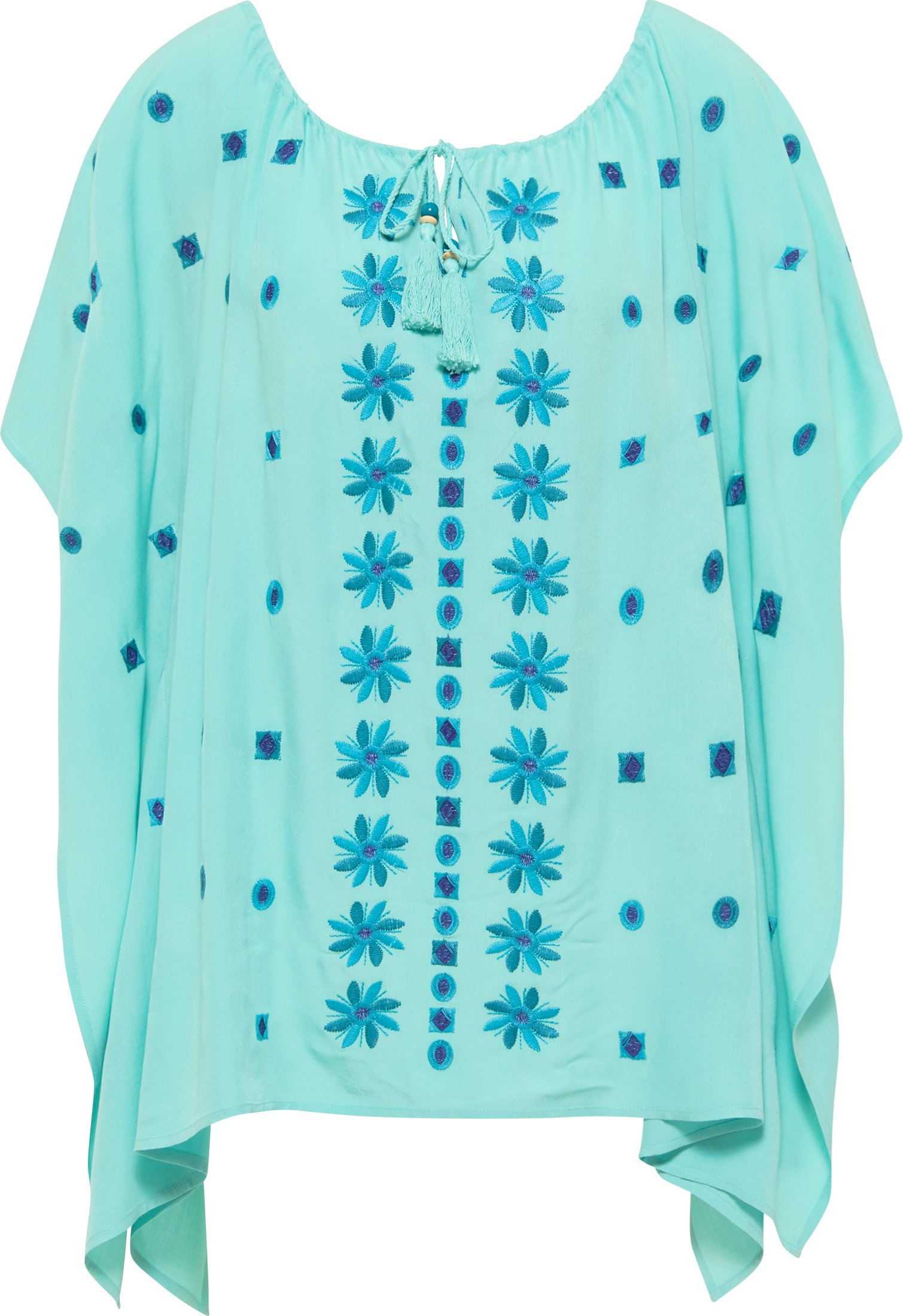 usha Poncho Damen Helltürkis Mehrfarbig