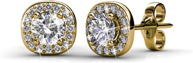 Kuschelige Ohrringe - Gold und Kristall