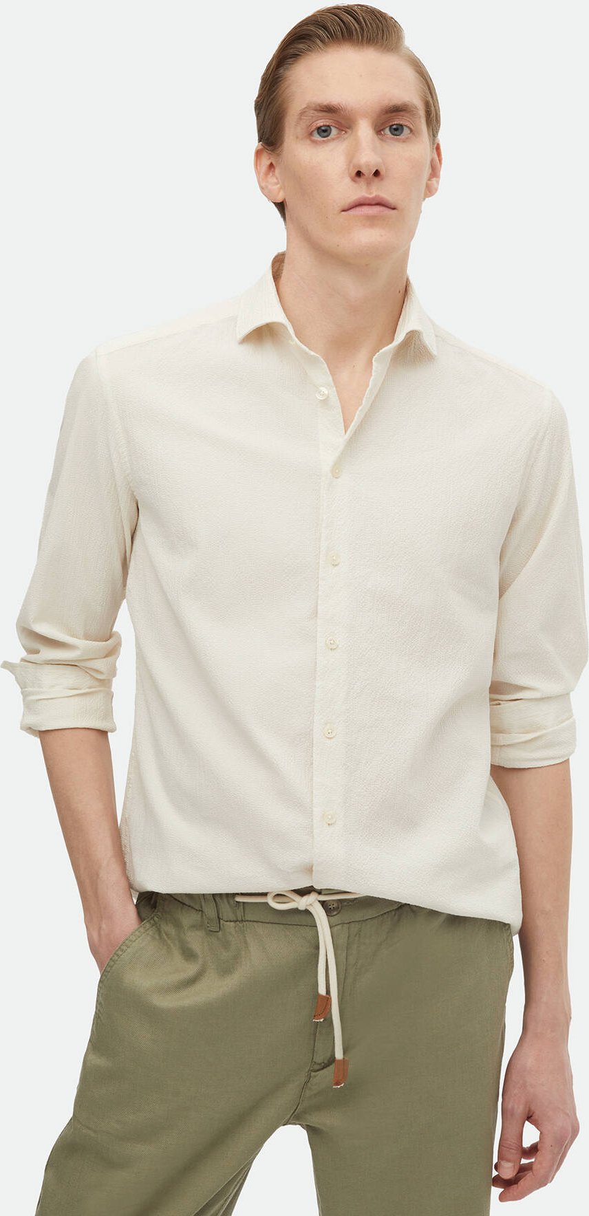Schlichtes, legeres Hemd aus gewebter Baumwollmischung mit regulärer Passform