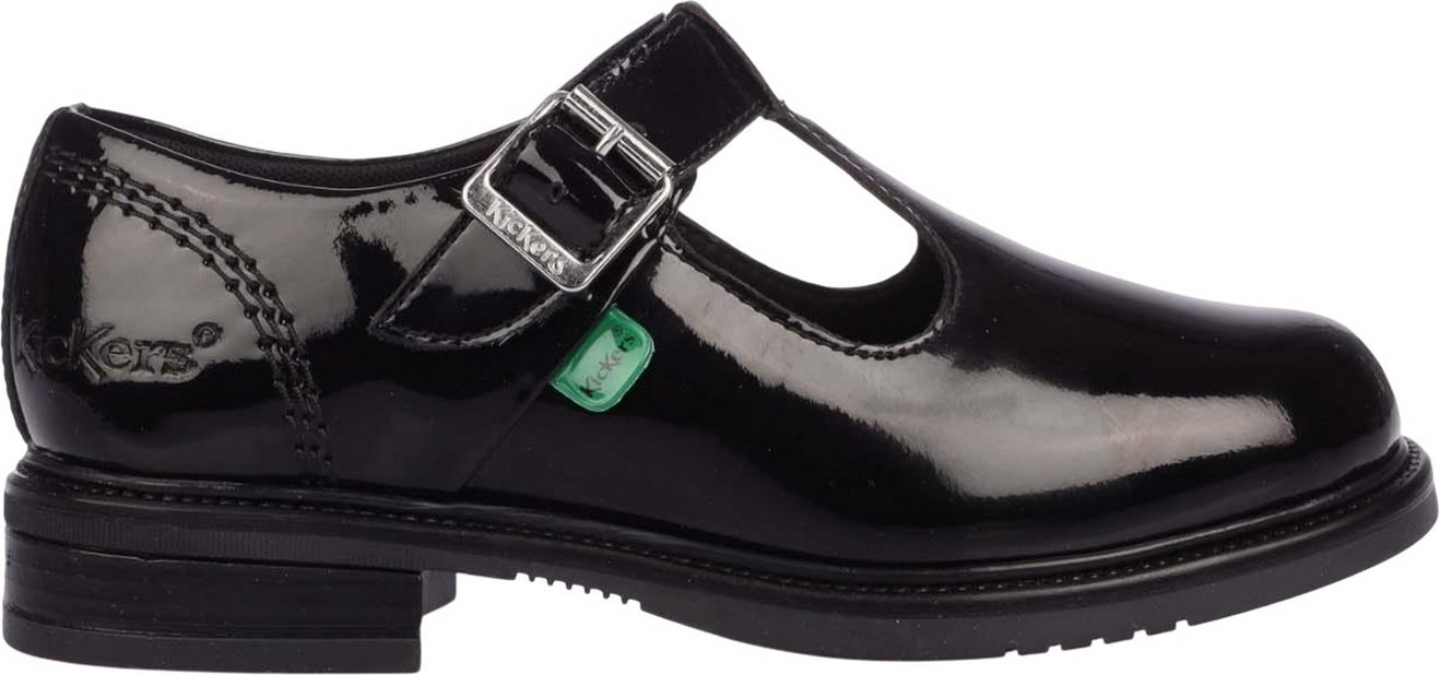 Kickers - "Lach" Riemchenschuhe für Mädchen, Lackleder, T-Träger (Schwarz)