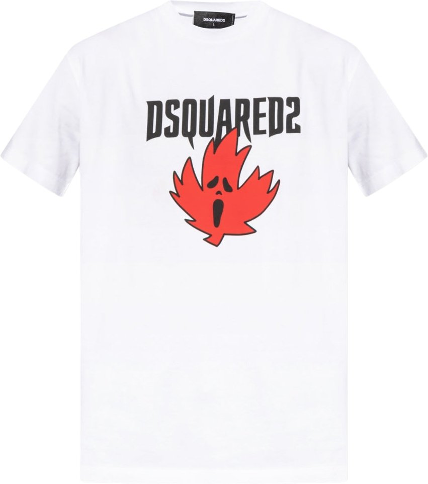 Dsquared2 Ghost Maple Leaf Cool Fit Weißes T-shirt