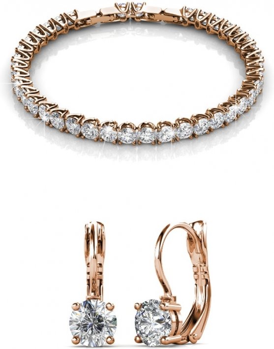 Rundes Venus-Set - Roségold und Kristall