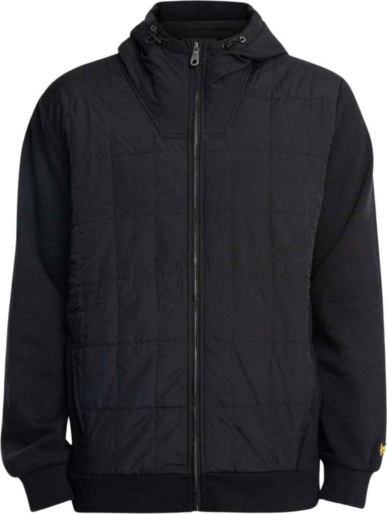 Thumbnail - Lyle & Scott Hybrid Quilted Schwarzer Kapuzenpullover mit Reißverschluss