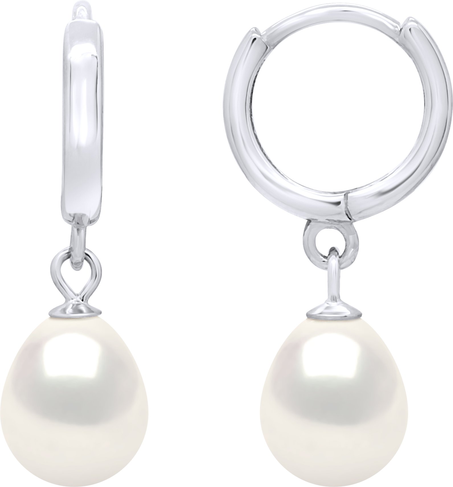 Hängende Ohrringe, echte Süßwasser-Zuchtperlen, Birne, 8–9 mm