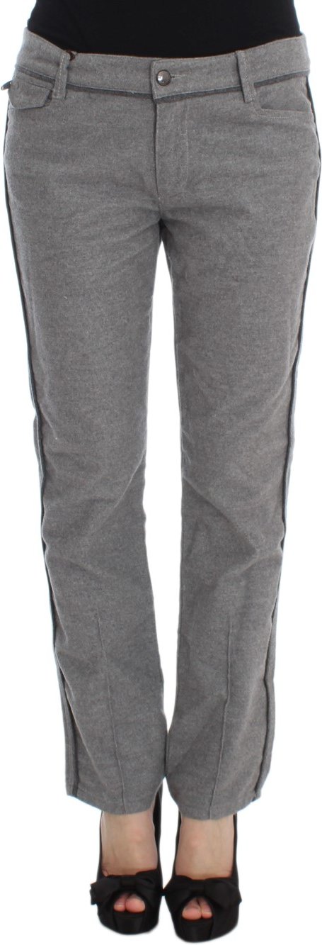 Ermanno Scervino Graue Baumwoll-Hose im Geraden Schnitt