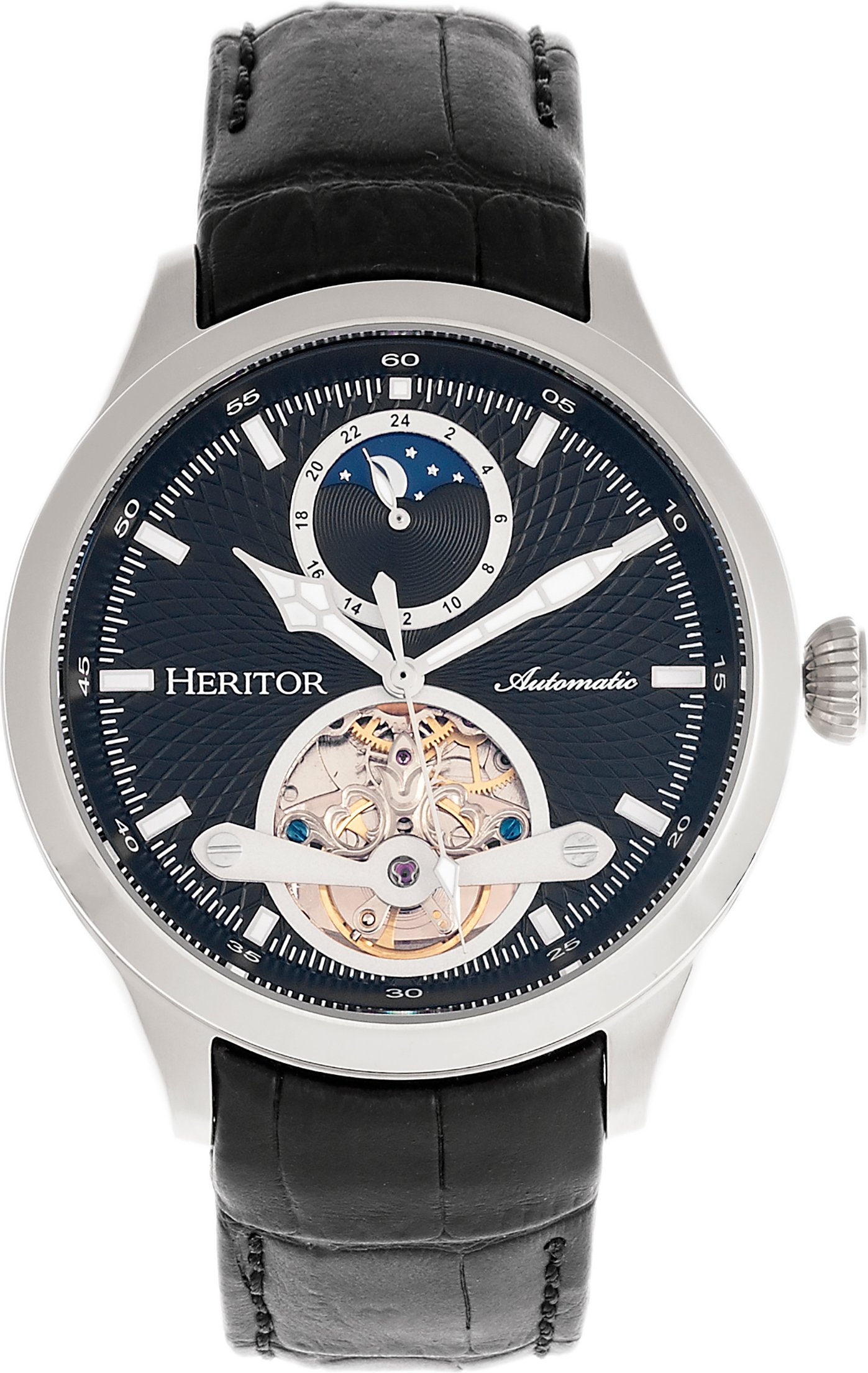 Heritor Automatikuhr Gregory Semi-Skelett mit Lederarmband
