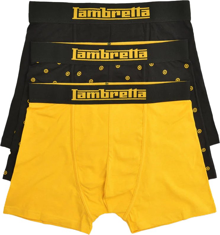Lambretta - Boxershorts für Herren (3er-Pack) (Schwarz/Gold)