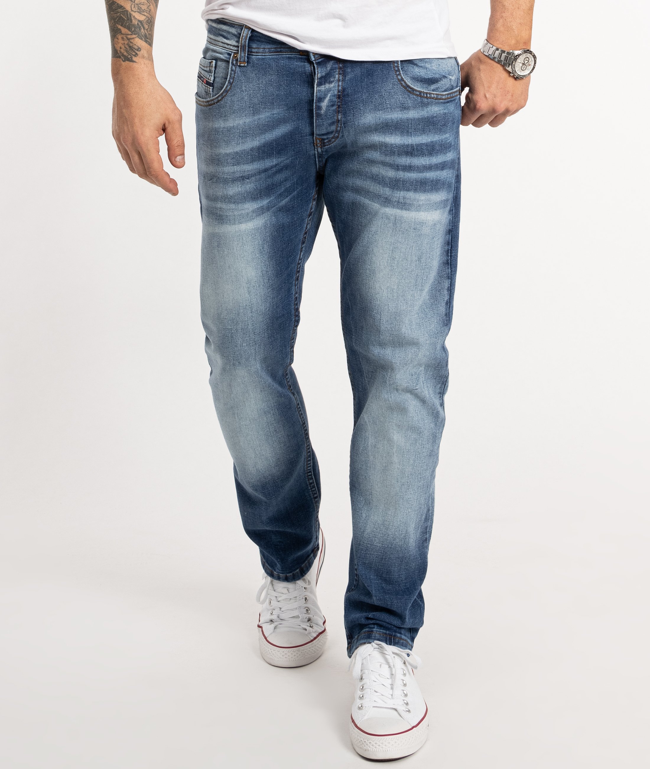 Rock Creek Jeans Straight Cut Blau