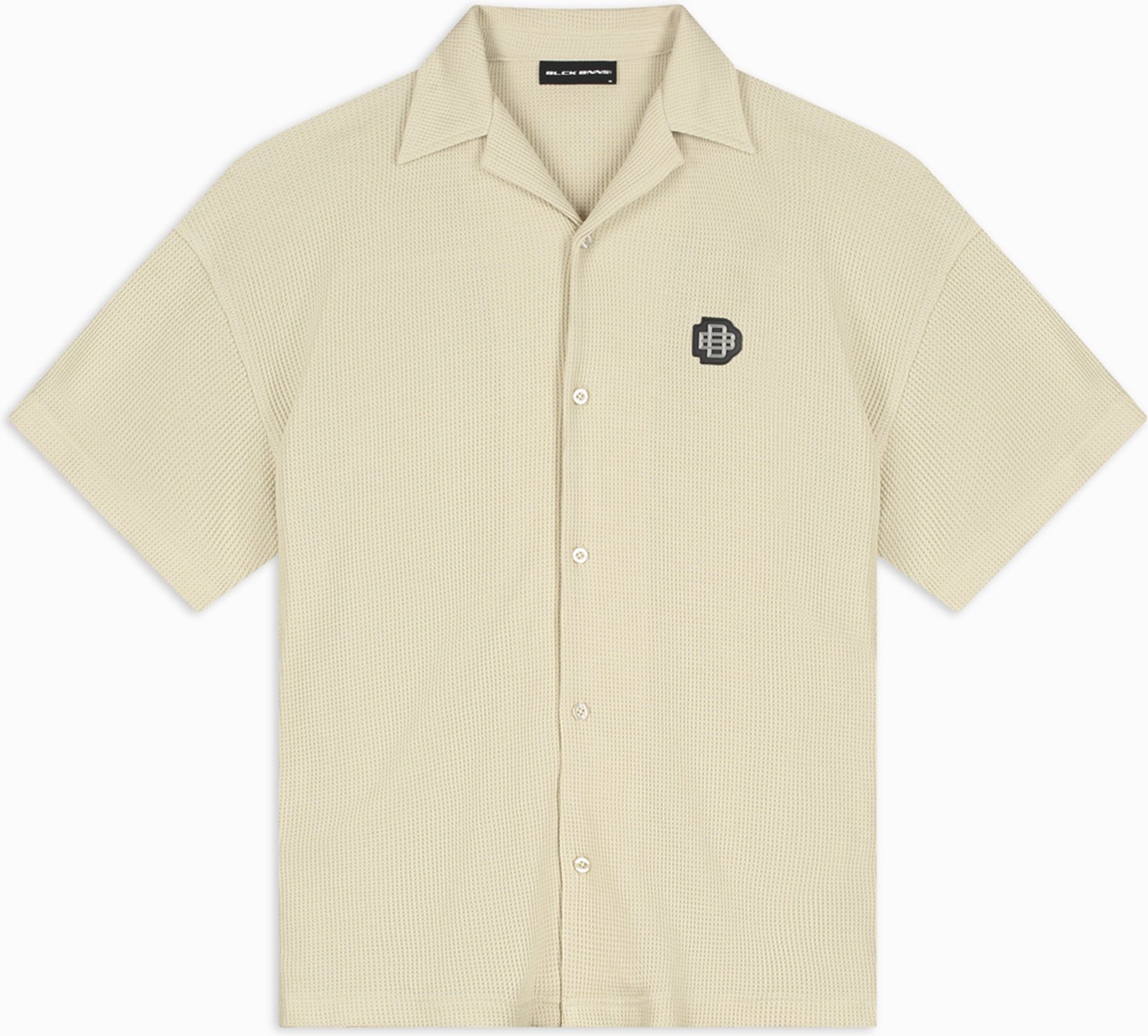Schwarze Bananen, Monogram Waffelshirt, Beige