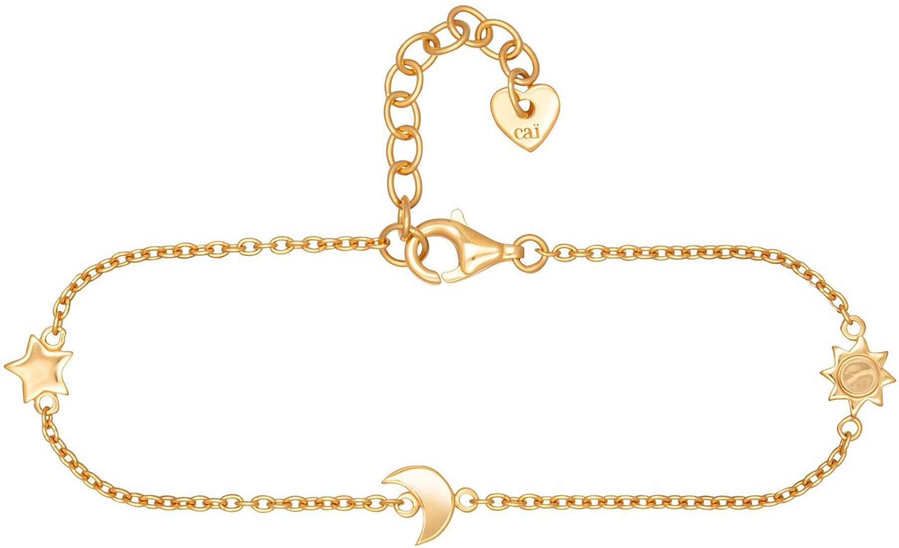 cai Armband 925 Sterling Silber gelb vergoldet Sonne - Mond - Stern