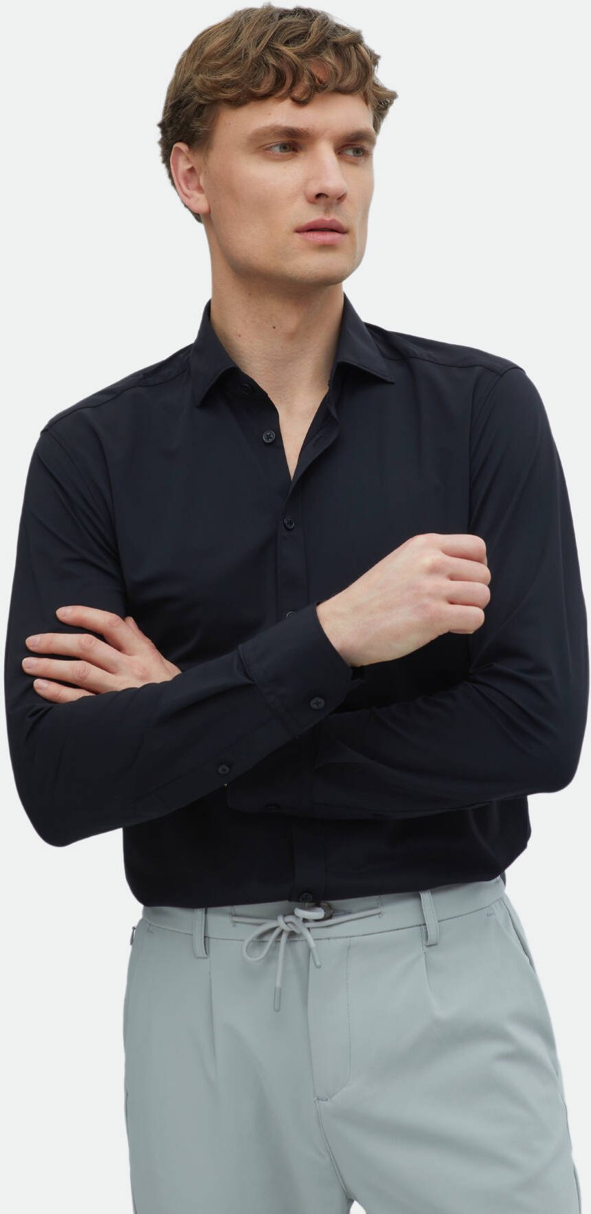 Thumbnail - Schlichtes, gewebtes, klassisches Hemd mit normaler Passform