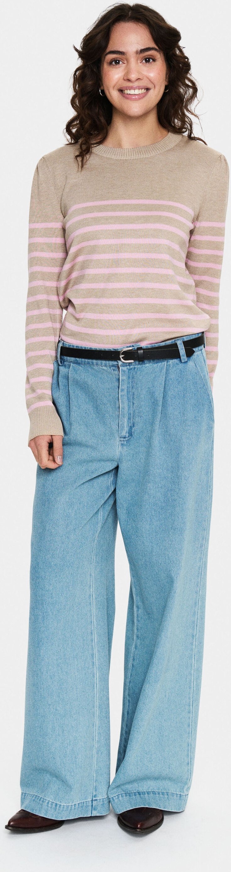 Strickpullover Gerade Passform taupe