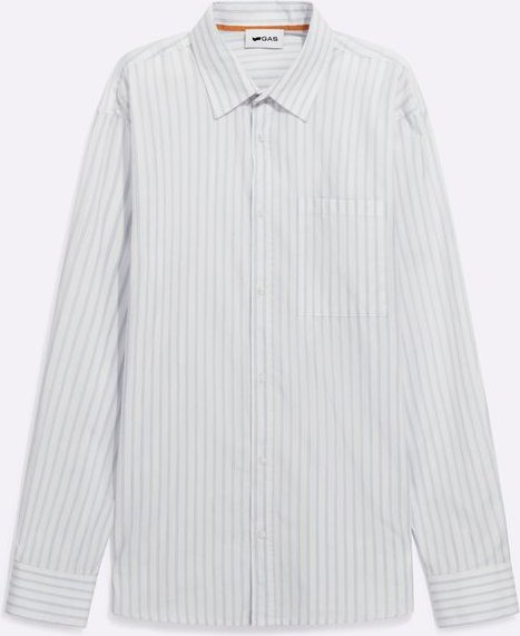 Weiß-blaues GHILL/R-Herrenhemd