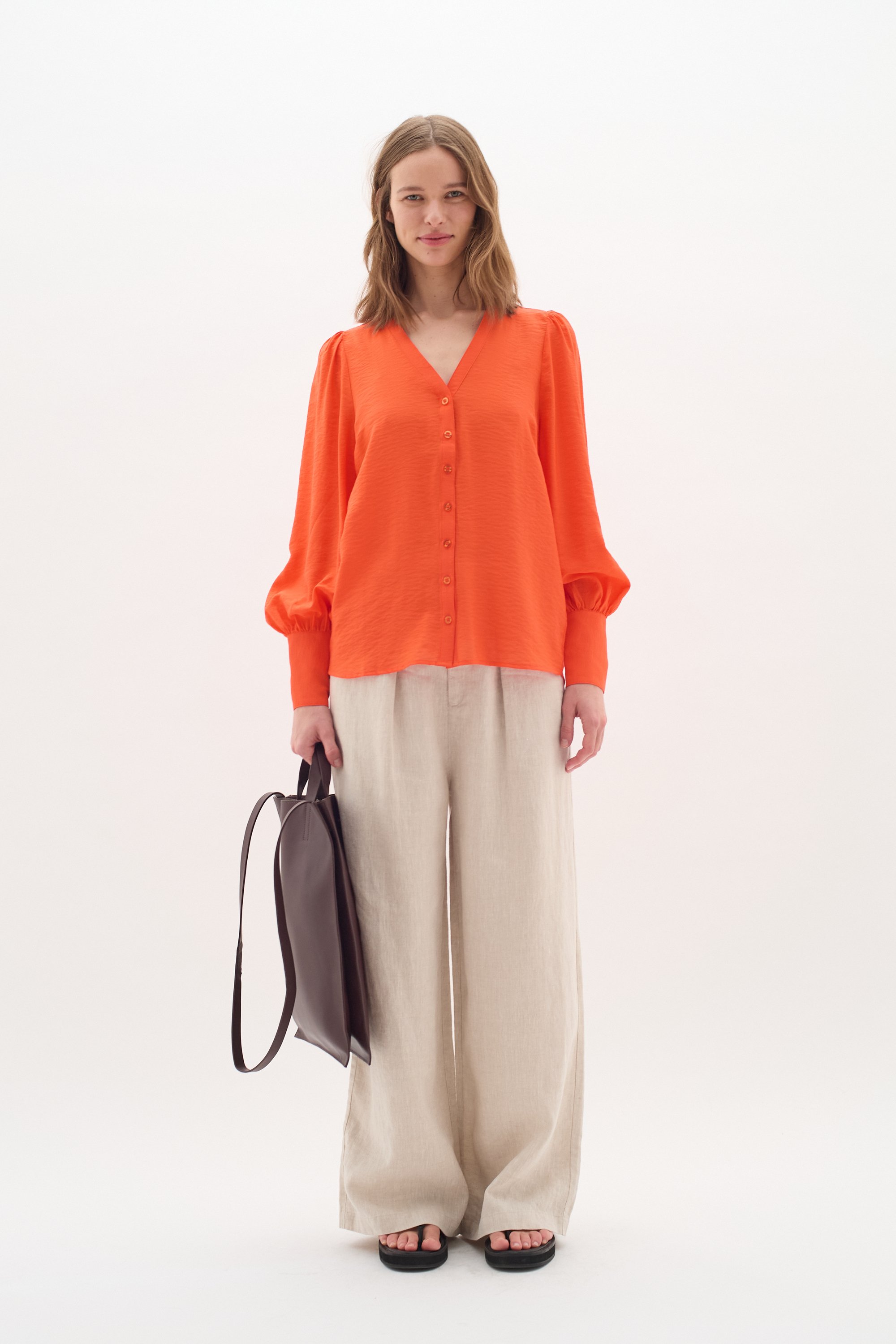 Langarm - Hemd Gerade Passform Cherry Tomato red