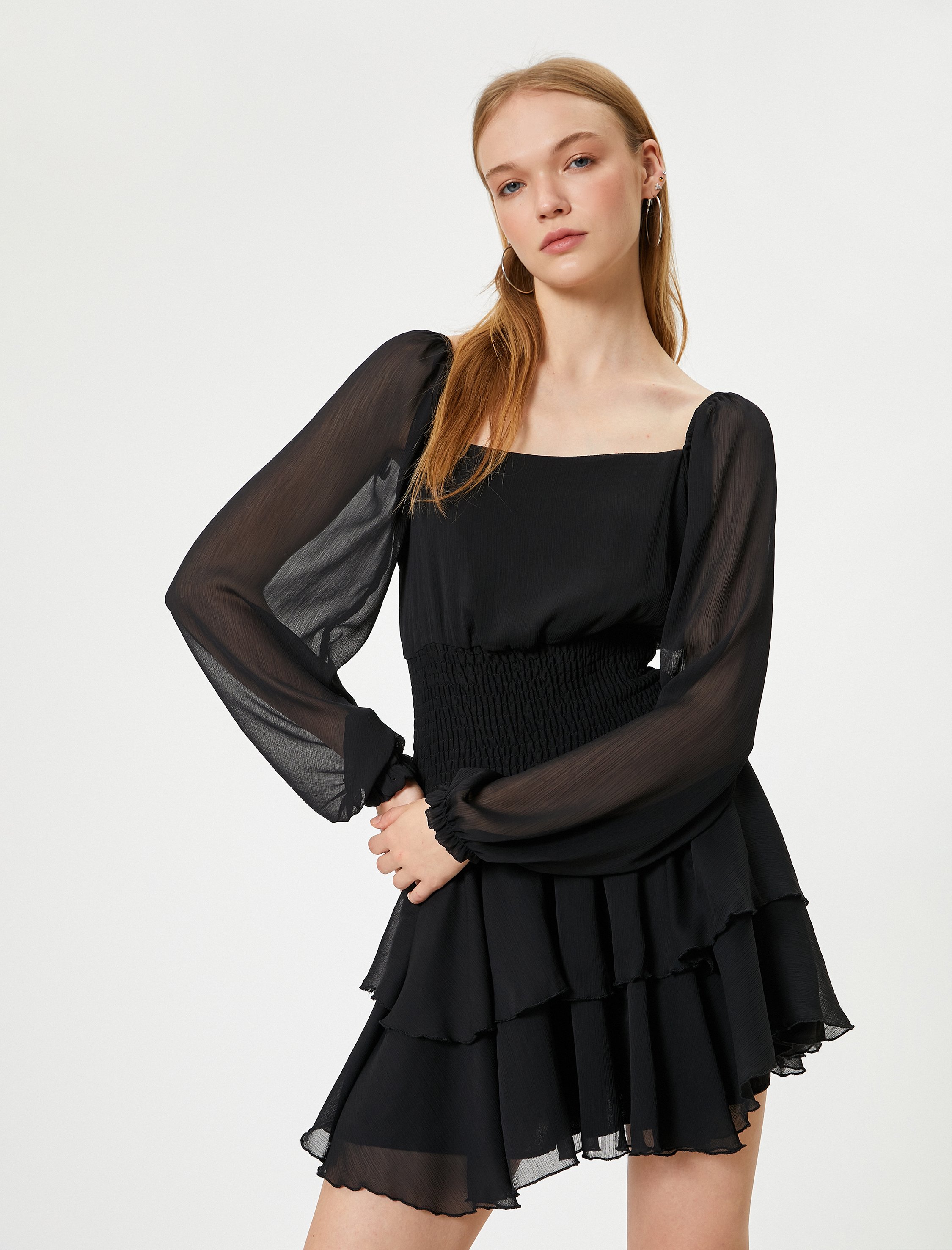 Koton Kleid Mini Länge Geschichtet Kleid