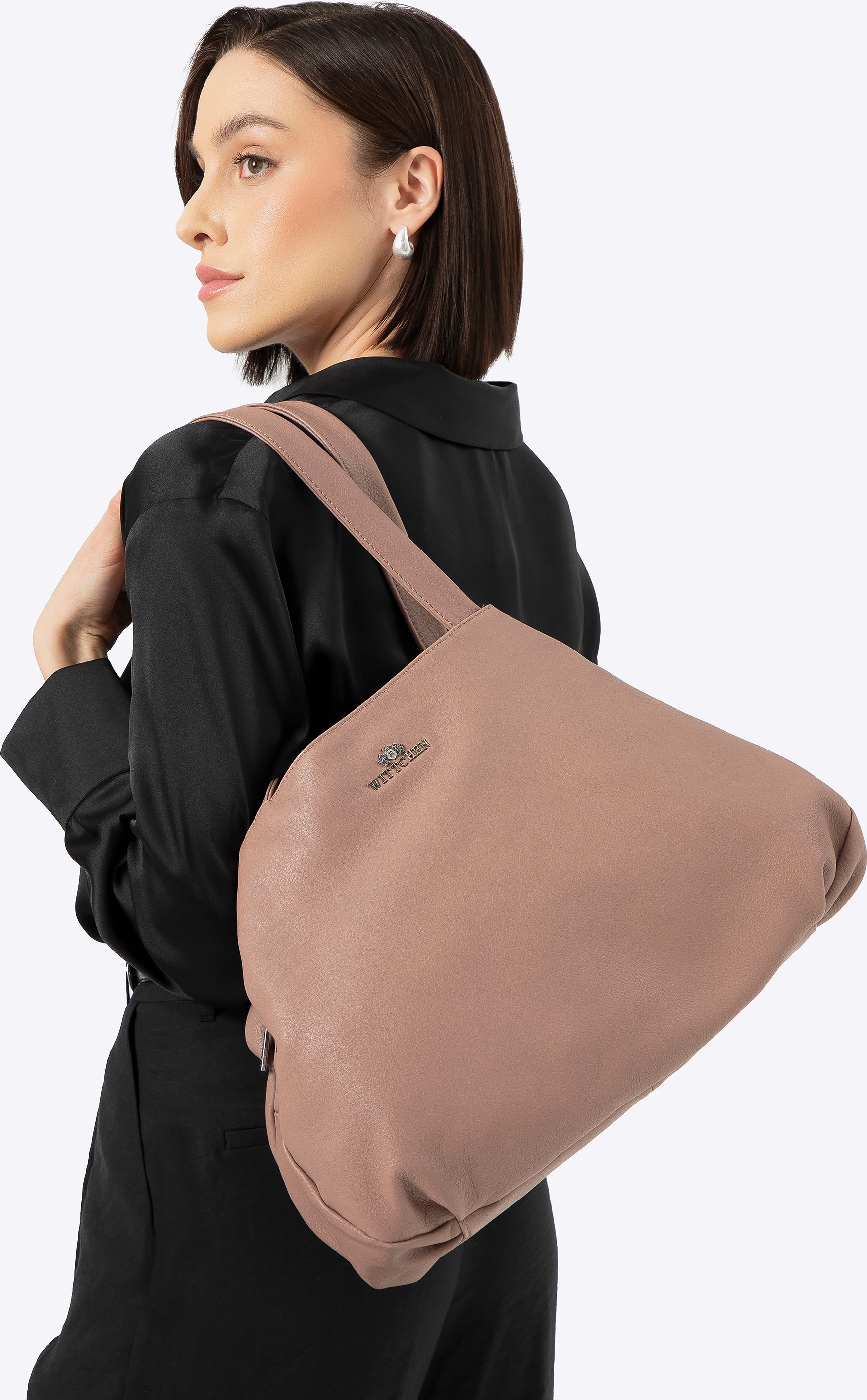 Wittchen Damen-Einkaufstasche aus beigefarbenem Leder