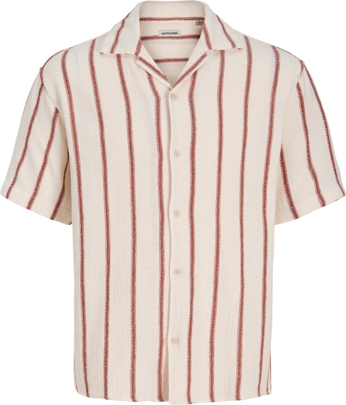 Jack & Jones Hemd Coba Stripe Resort Baumwollhemd Beige