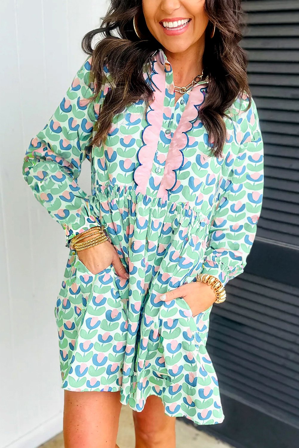 Blumendruck Hemdkleid