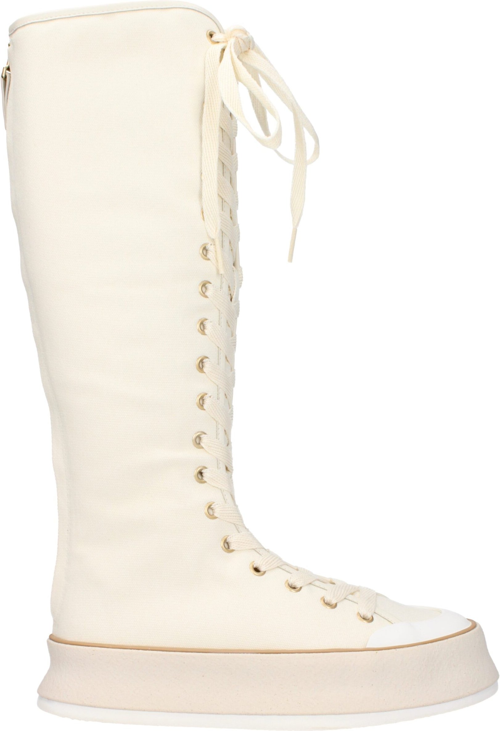 Plattform Canvas Stiefel bis zum Knie