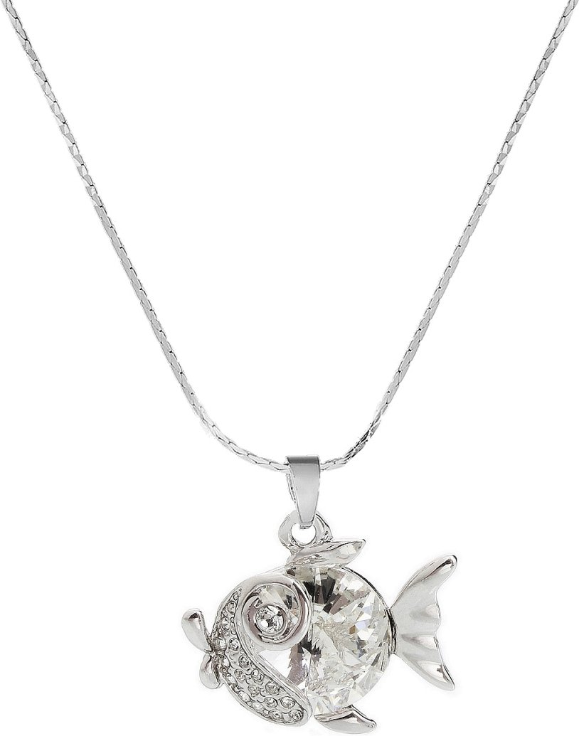 Halskette Fisch mit Swarovski-Kristallen
